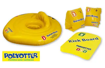 Baby Swim Seat Arm Bands & Kickboard Swimming Inflatable By Zoggs Polyotter  • £9.99