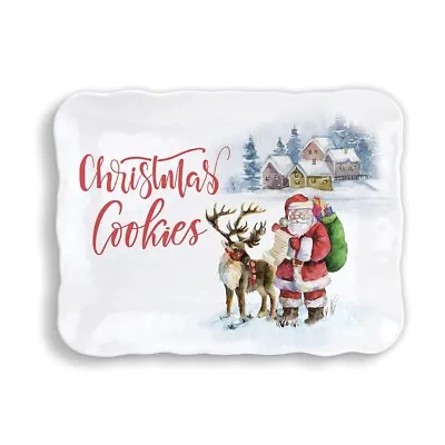 Michel Design Works Christmas Believe Santa Melamine Serveware Cookie Tray • $49.99