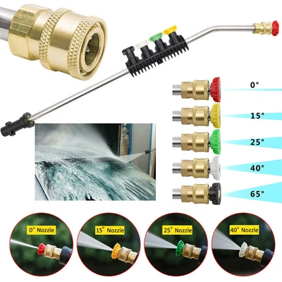 £12.99 • Buy Pressure Washer Gun Lance Spray Wand Jet Wash Car Patio + 5 Nozzles For Karcher