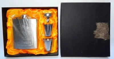 New In Open Box Jack Daniels Steel Flask Set • £24.11
