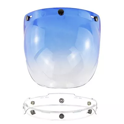 Open Face Helmet Visor Motorcycle Helmets Bubble Flip Motorcycles Gradient Blue • $19.50