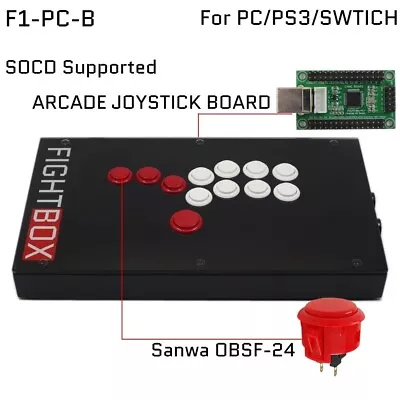 Fightbox F1-PC-B F1 All Button Leverless Arcade Gam Controller For PC PS3 Switch • $109