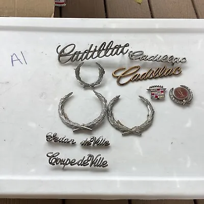 Vintage Cadillac Crest Emblem Script Lot Of 10 • $50