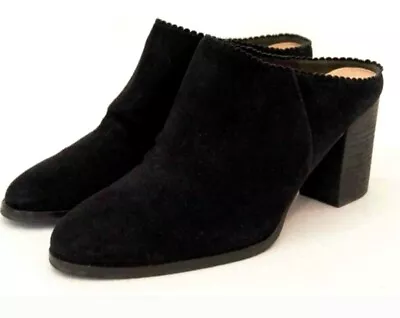 Via Spiga Womens Black Suede Backless Ankle Booties Size 8 • $15