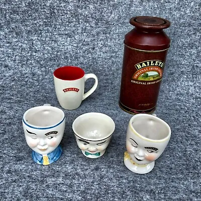 Vintage 1990 Bailey's Irish Cream Retro Tin Container With Matching Mugs VIDEO • $75