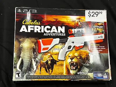 NEW PS3 Cabela's African Adventures Game W/Top Shot Elite Rifle Gun Bundle Set • $56.38