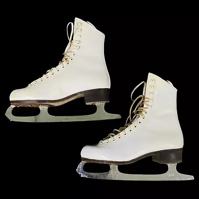 Riedell Vintage Womens White 11  Blade Figure Skating Boots • $31.49