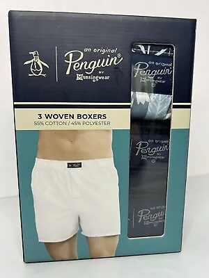 3-PACK Penguin By Munsingwear Woven Boxers Underwear Mens Size Large • $18.99