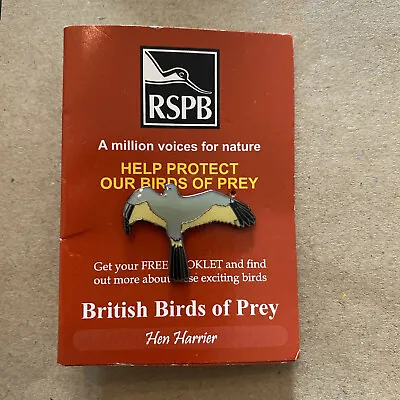 £6.95 • Buy RSPB  BRITISH (HEN HARRIER) Pin Badge  A MILLION VOICES FOR NATURE TRIFOLD CARD
