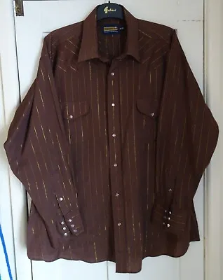 Vintage  Panhandle Slim  Western Shirt Gold Pin Stripe 17.5 Neck. XL • £12