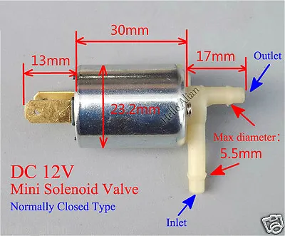 DC12V Mini Cylinder Pneumatic Solenoid Valve Normally Closed Air Gas Water Valve • $3.99