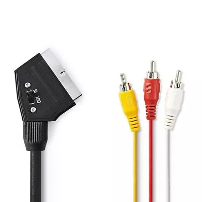 £4.32 • Buy 1m SCART To 3 RCA/Phono Composite AV Audio Video TV/DVD Male Cable Lead Switch