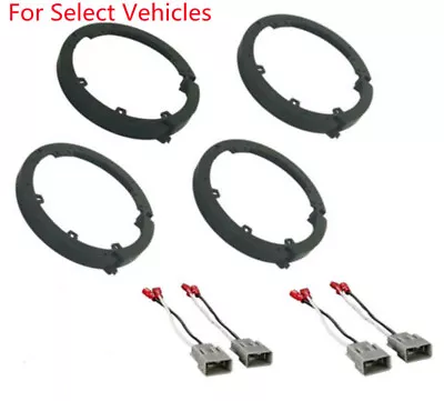 4 6/6.5  Car Stereo Door Speaker Adapters + Wire Harness For Honda Accord Acura • $18.60