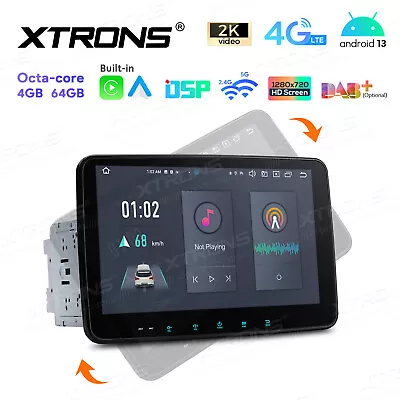 Android 13.0 4+64GB Car Stereo GPS Radio 10.1  Rotating Screen Head Unit 4G LTE • £259.99