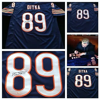 Mike Ditka Signed Autographed Blue Football Jersey JSA Chicago Bears Coach • $89.99