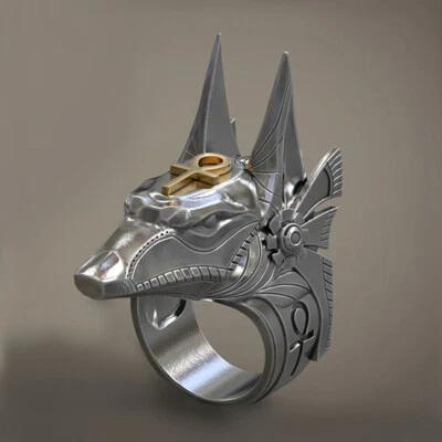 $2.53 • Buy Men's Vintage Lion Head Rings 14k Gold Ruby Punk Biker Animal Wolf Ring Size6-13