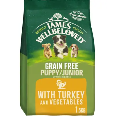 James Wellbeloved Puppy / Junior Turkey With Vegetables Dry Dog Food 1.5kg • £14