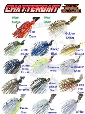 Evergreen / Z-Man Jack Hammer Chatterbait Bladed Jig - Choose Size / Color • $27.33