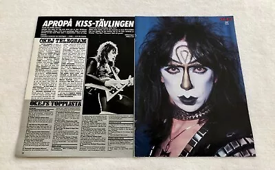 KISS 1983 VINNIE VINCENT Clipping Poster Swedish Magazine Okej Vintage 1980s • $15