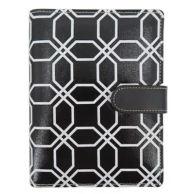 Franklin Covey 365 Black White Lattice Print Snap Planner Binder Undated Used • $35