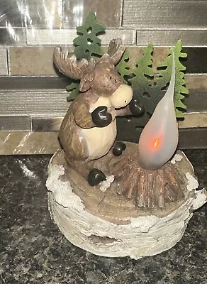 Moose With Trees Table Lamp Light Rustic Lodge Cabin Forest Cabin Decor • $29.99