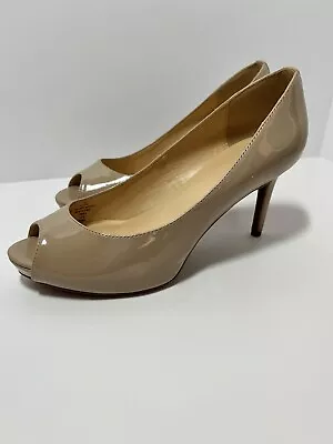 Liz Claiborne LC Ramona Beige 3.5 Inch High Heel Peep Toe Women’s Shoes 9 M • $25