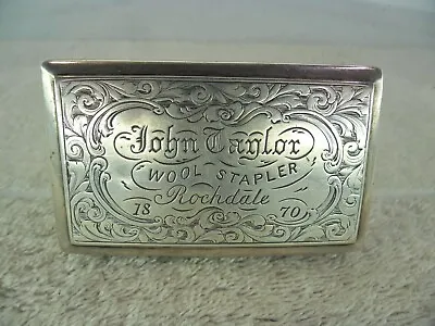 Nathaniel Mills Solid Silver Rochdale Interest Snuff Box Birmingham 1845 • £795