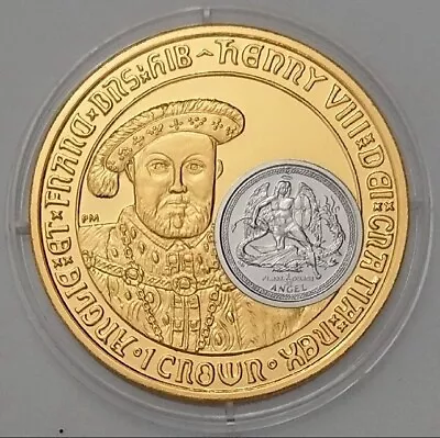 2009 Isle Of Man 1 Crown HENRY VIII With Angel Bi-Metal Gold + Platinum Coin • $2900