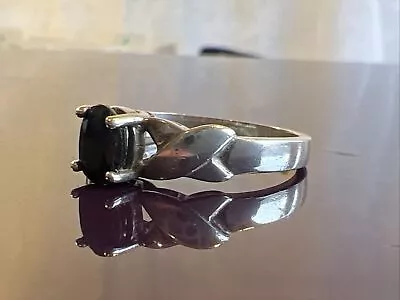 £2.20 • Buy Sterling Silver 925 Black Spinel Ring. Size P. Signed.