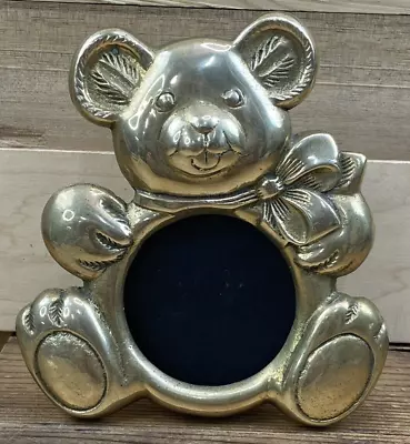 Vintage Solid Brass Teddy Bear Picture Frame No Glass Prica Products • $7.14