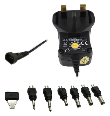 600mA PSU AC DC Universal Mains Plug Power Supply Adapter 3V-12V UK Transformer  • £13.45