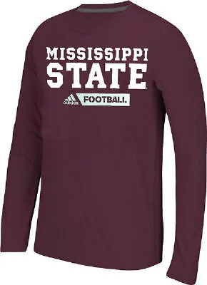 Mississippi State Bulldogs Adidas Ultimate Sideline Gridiron Long Sleeve T Shirt • $22.95