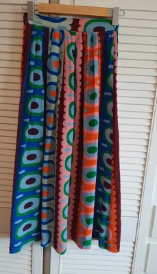 $45 • Buy Gorman X Katie Eraser Abstract Pattern Midi Skirt Size 6