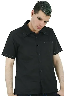 Darkwear SHIRT Goth Punk Black Shirt Studs/Gothic/Halloween/Men/XXXXL/GS8981 • £29.99