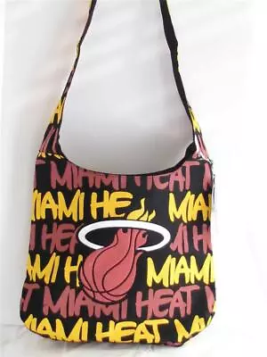 Miami Heat Robin Ruth Black Cross Body Handbag Hobo Purse Red Gold Yellow • $19.99