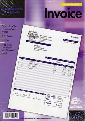 2 X 100 Loose Leaf Adams Invoice Pads Compatible With Quickbooks & Pro Version  • £16