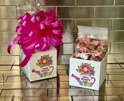Mother’s Day Gift Basket-Box With Goetze's Caramel Creams Wrapped With Pink Bow • $8.75