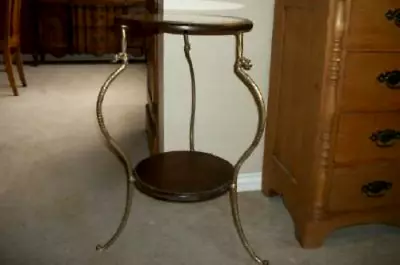 Hollywood Regency Marble Brass Serpent Table Plant Stand Antique Style Starburst • $248.81