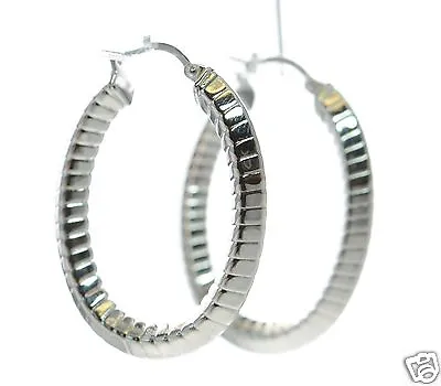 Steel By Design Textured Oval Hoop Earrings ' • $12.50