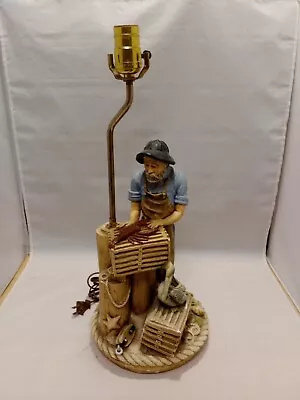 Vintage 1987 Seafarers Fisherman Lobster Trap Table Lamp Tested Works • $54.95