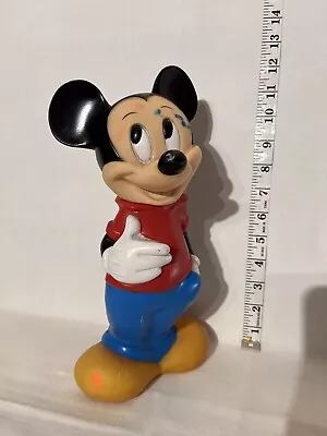 Vintage Mickey Mouse Coin Piggy Bank Walt Disney Illco Toy Plastic 12  • $5.95