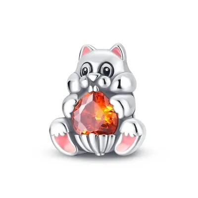 S925 Sterling Silver Cute Squirrel Charm For Bracelets • £6.97