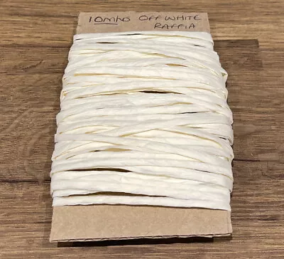 10M Of Off White/Cream Raffia Ribbon Paper Wrapping Ribbon Craft DIY • £1.49