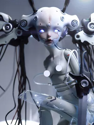 1/4 BJD Zero Female Fantasy Mechanical Robot Girl Doll Full Set Blank Gray Skin • $239.99