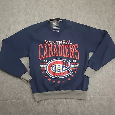Montreal Canadiens Sweatshirt Mens Medium Blue Red Long Sleeve Hockey NHL • $16.99