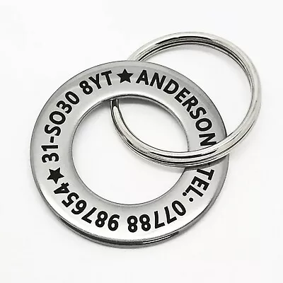 £5.50 • Buy Funky Pet Dog ID Disc Name Tag Tags - Stainless Steel Polo - LASER ENGRAVED