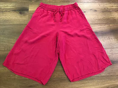 J Jill Women's Size Small Petite Pomegranate Red Wide Leg Culottes Front Pockets • $21.99