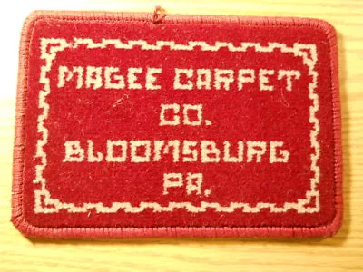 MAGEE CARPET Bloomsburg PA 1950-60s Burgundy Red White Salesman Sample 100% Wool • $29.95