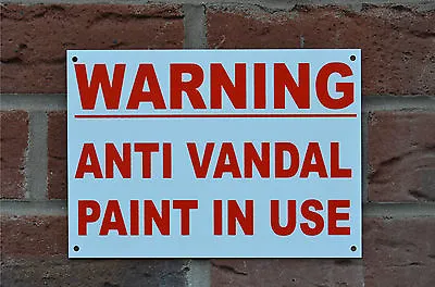 £1.99 • Buy WARNING ANTI VANDAL PAINT IN USE A5 Plastic Sign Or Sticker Fence Wall Security 