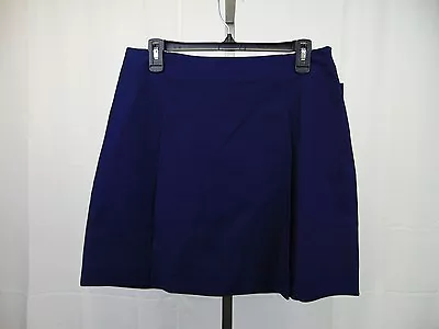 LAUREN Ralph Lauren Petite Pleated Side-Zip A-Line Skirt 10P Navy Blue #4614 • $9